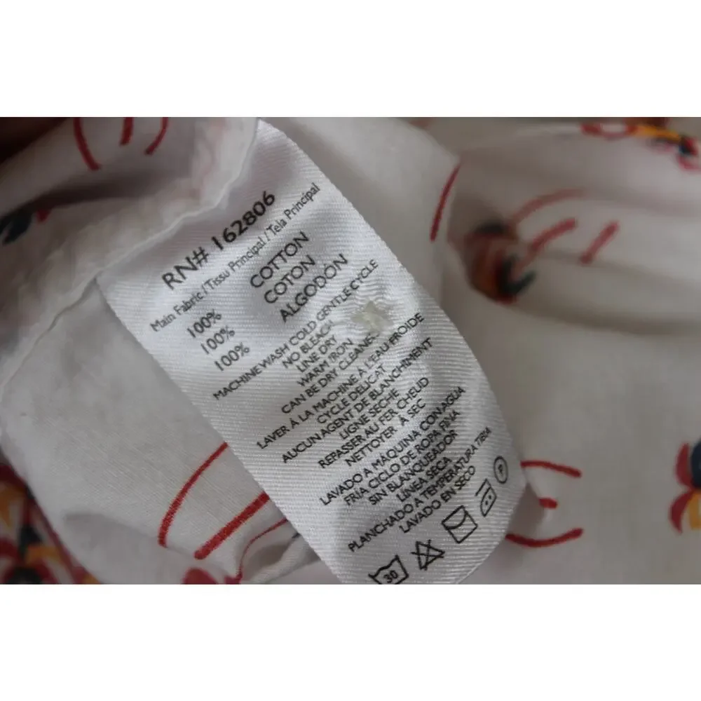 Cotton‎ & Co Mens SS Button up palm tree shirt lightweight summer beach Medium